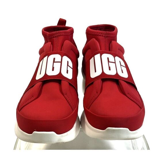 UGG Size 8.5 Sneakers Red White Logo Spell Out Neutra 1095097 Neoprene - Picture 3 of 15